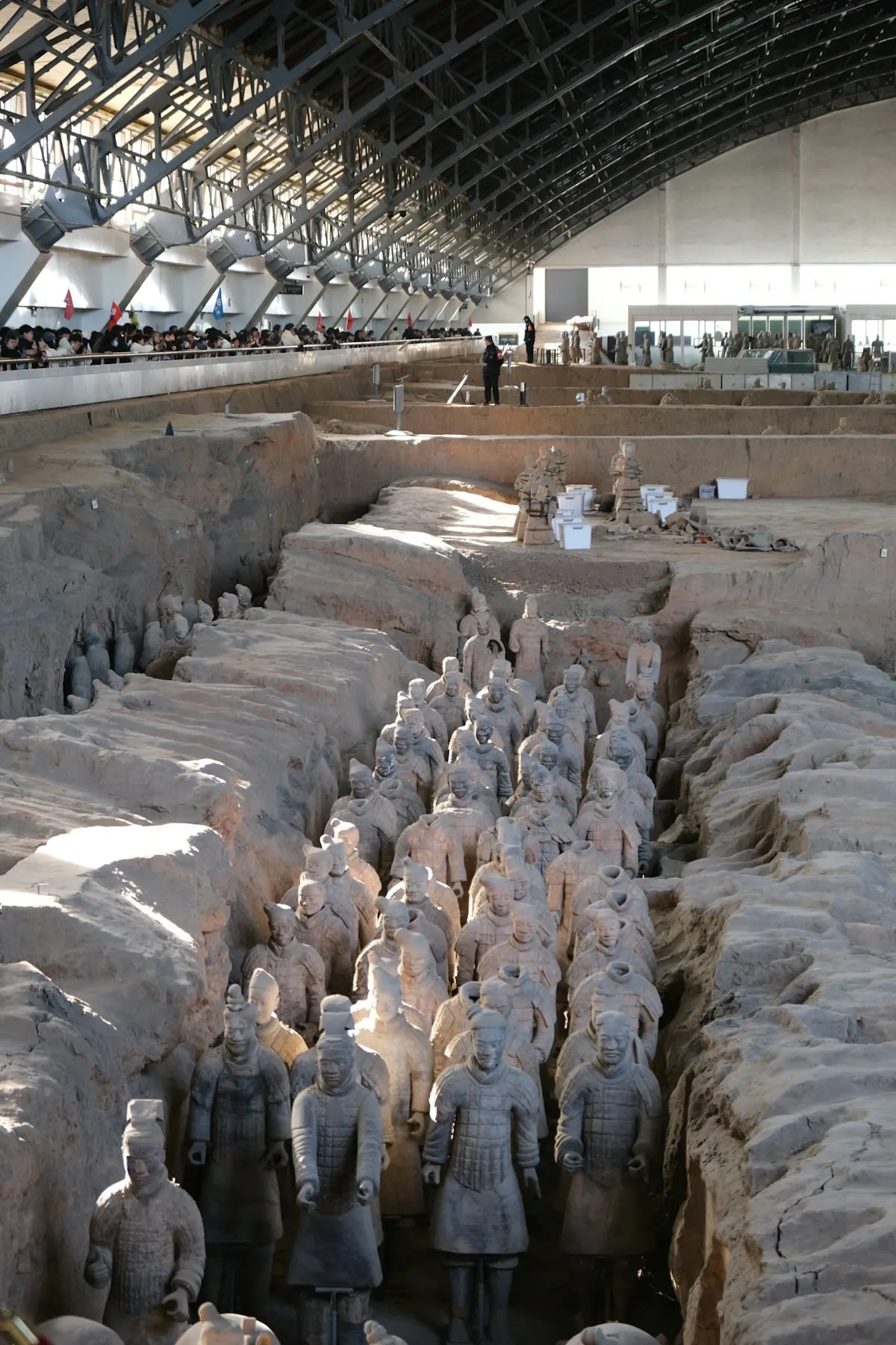 Terracotta Warriors in Pit 1 at the Emperor Qinshihuang Mausoleum Museum